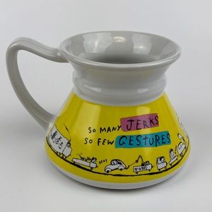 VTG Whimsical Graphic Stoneware Tip & Spill Resistant Coffee Mug 14 oz.